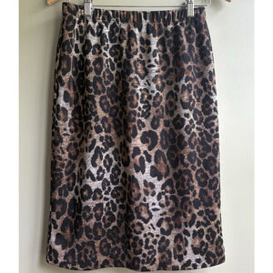 CHICOS Size 0 (Small) Animal Print Pencil Skirt Stretchy Career Y2K Mob Wife